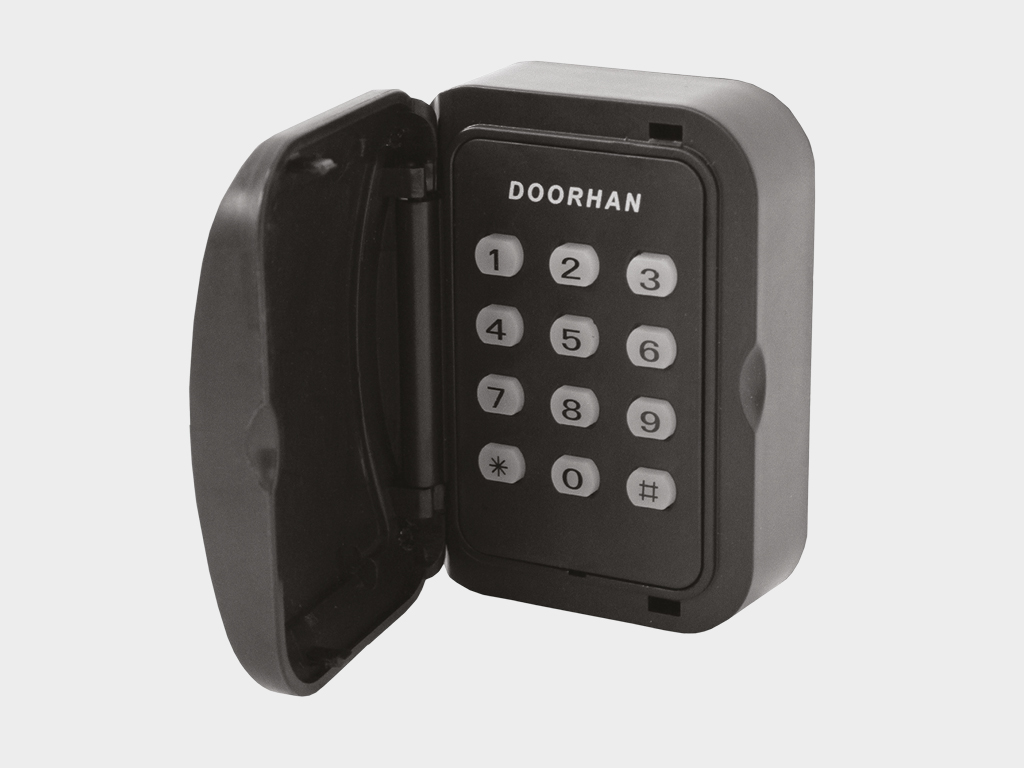 KEYPAD kodli klaviatura, DoorHan o'rnatilgan yoki tashqi qabul qilgichi bilan jihozlangan eshik drive’ini masofadan boshqarish uchun mo'ljallangan.